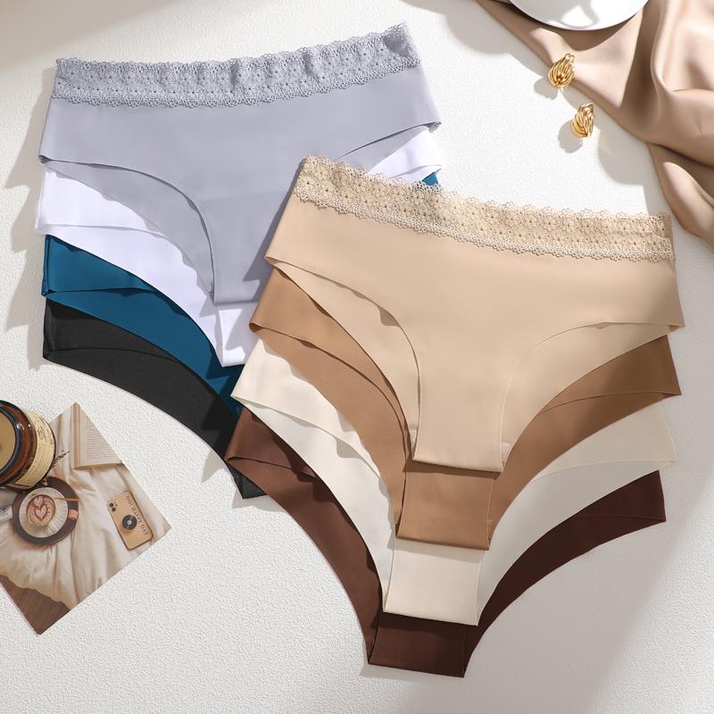 1 Stück Damen Übergröße Spitze Nahtlose Unterwäsche, Vollhüft Modische Atmungsaktive Schnelltrocknende Damenunterwäsche, Hochwertige Niedliche Unterwäsche