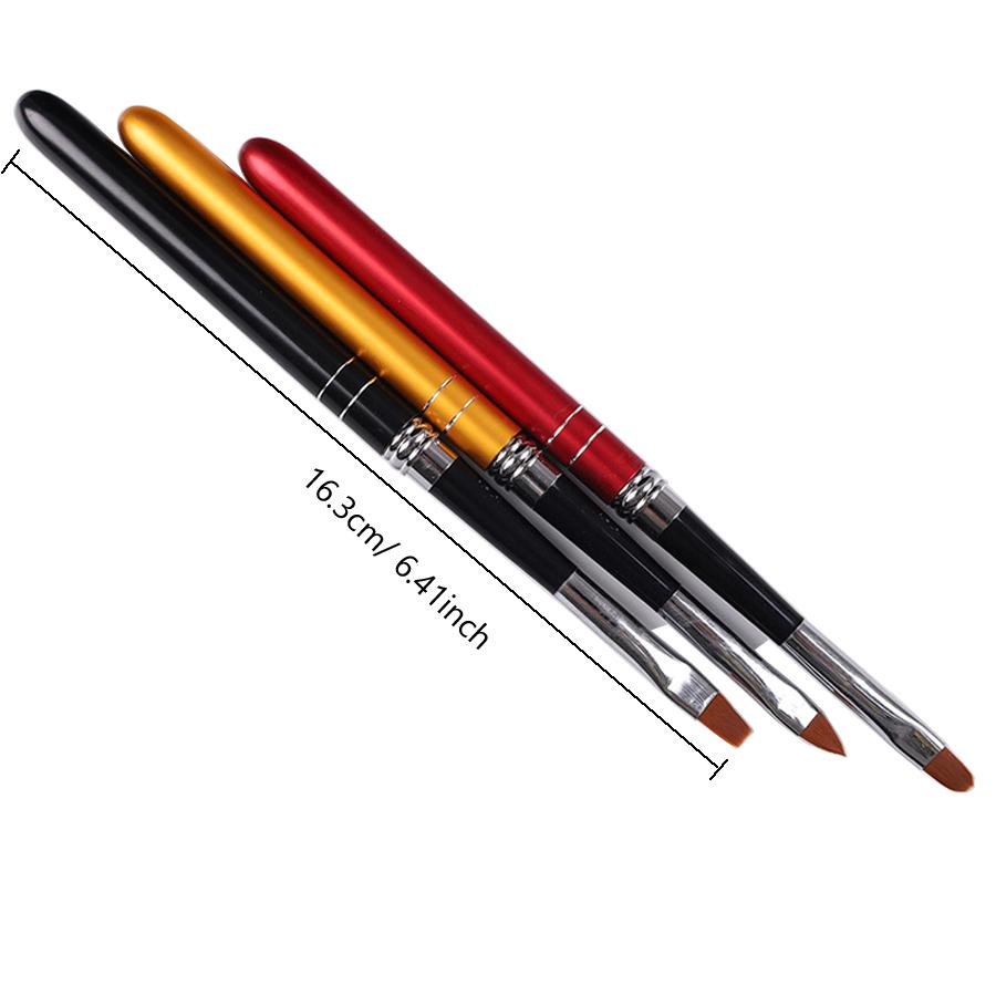 10Pcs/lot Nail Art Brush Set 10 Colors Different Sizes Copper Handle Design Polish Nylon UV Gel Painting Nail Brushes