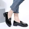 Women's new small leather shoes in spring and autumn, women's muffin soles, lazy people pedal single shoes with one foot