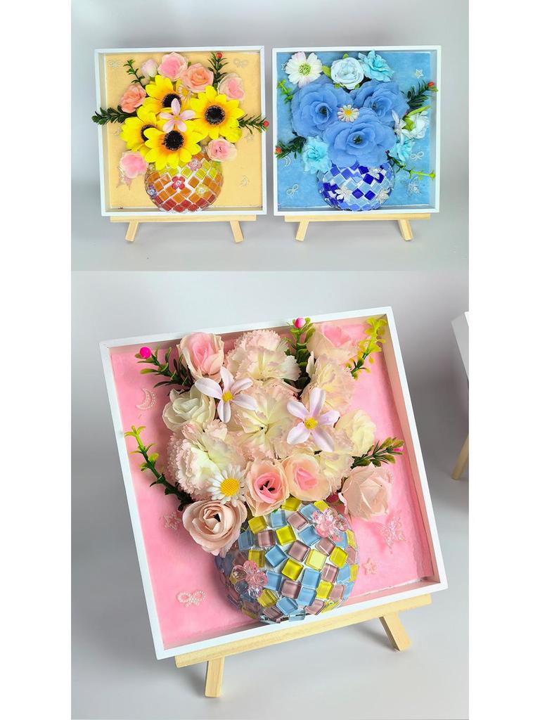 Children's 3D Mosaic Vase DIY Kit - Team Activity & Mother's Day Gift