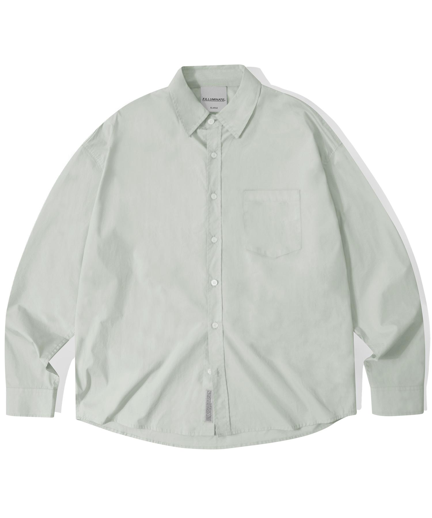 Illuminate Oversized Washed Cotton Shirt - Grey Grey/L