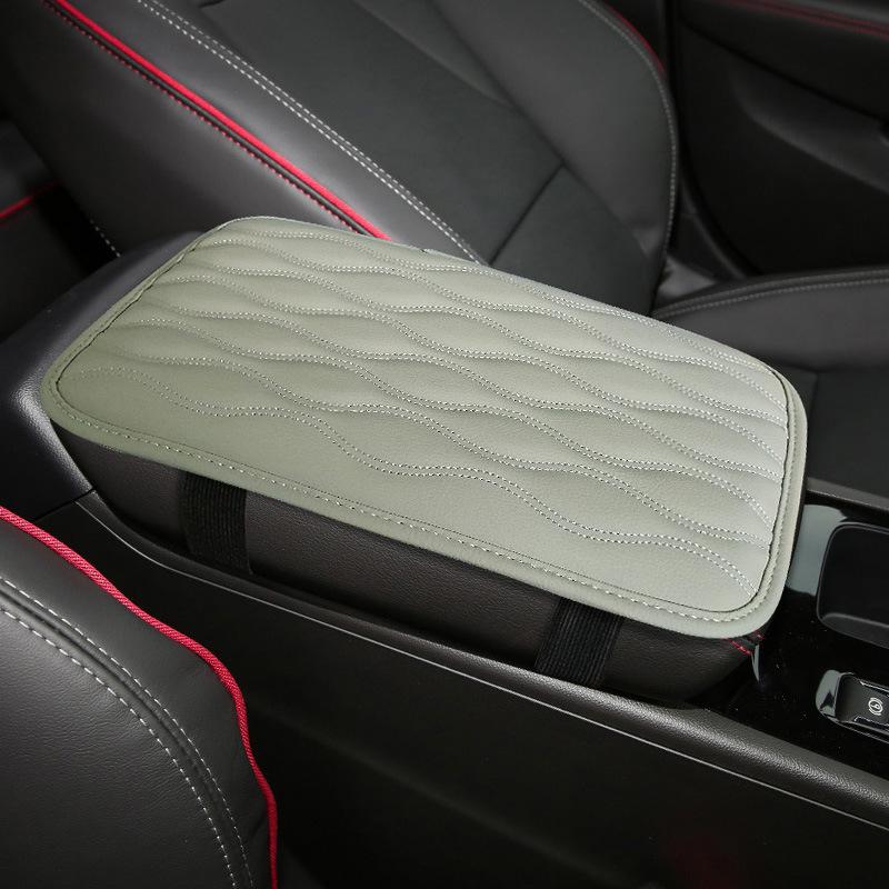 Car Center Console Cover PU Leather Center Console Auto Seat Armrests Box Pads With Elastic Strap Car Armrest Cover Protector