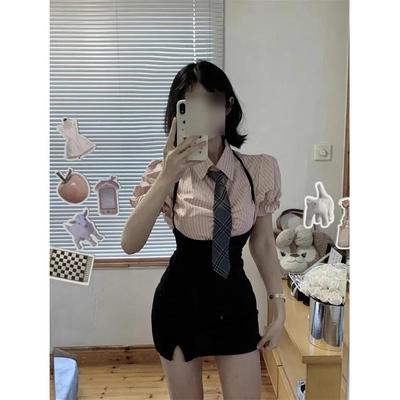 Small Sweet Jk Skirt Fake Two-piece Suit Summer Shirt Hip Skirt Style Wear College Style
