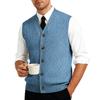 Men's V-Neck Sleeveless Knit Cardigan Vest