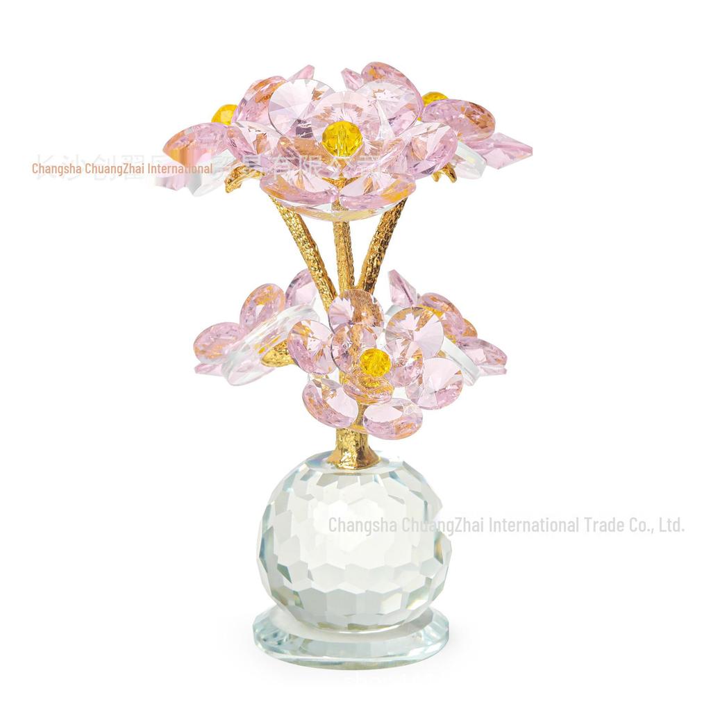 Ornament de lux Crystal Lotus – Sculptură ușoară decorativă pentru sufragerie sau verandă, cadou creativ de aniversare