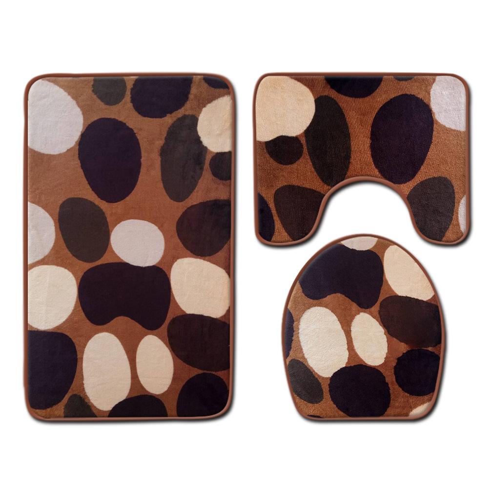Toilet Floor Mat Three-Piece Door Mat Absorbent Carpet Bathroom Bathroom Non-Slip Foot Mat