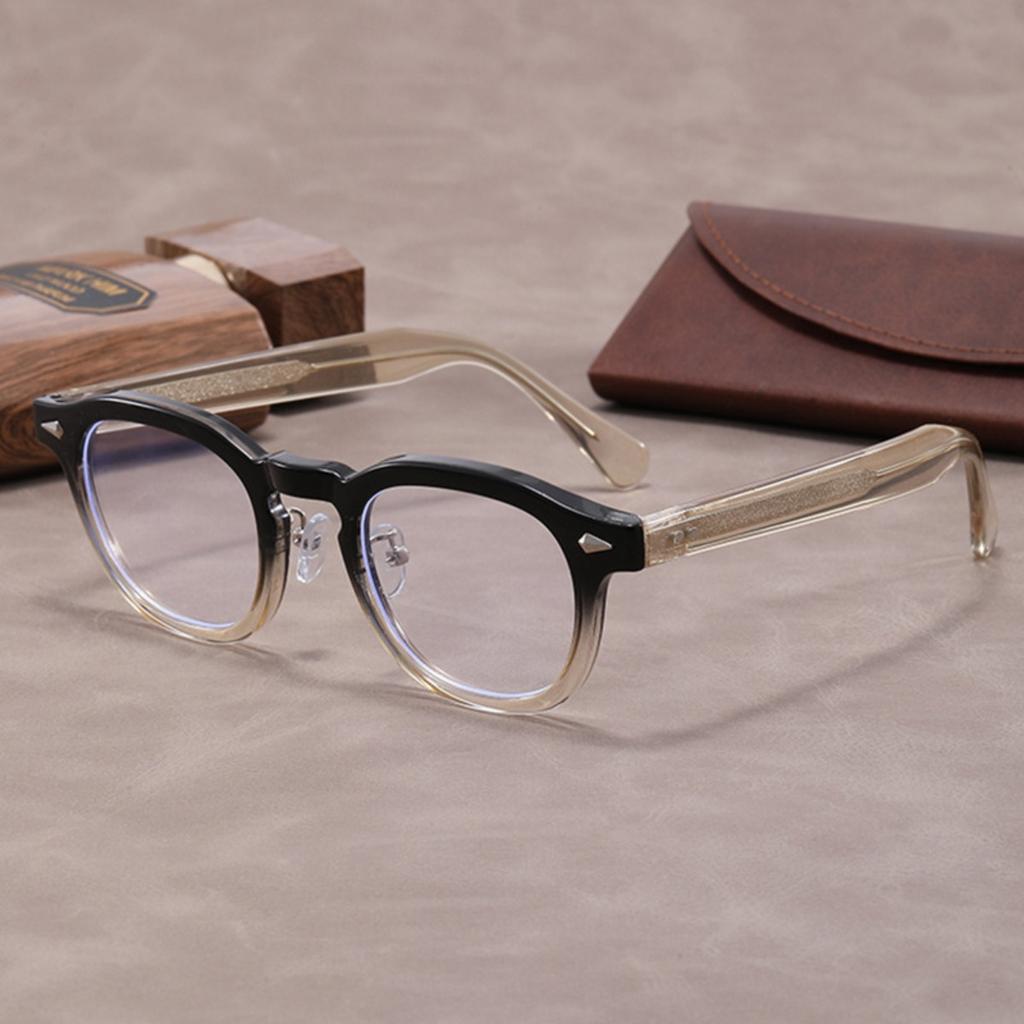 Fashion Gradient Round Frame Flat Light Mirror Unisex Retro Tortoise Shell Square Designer Eyewear for Men Women