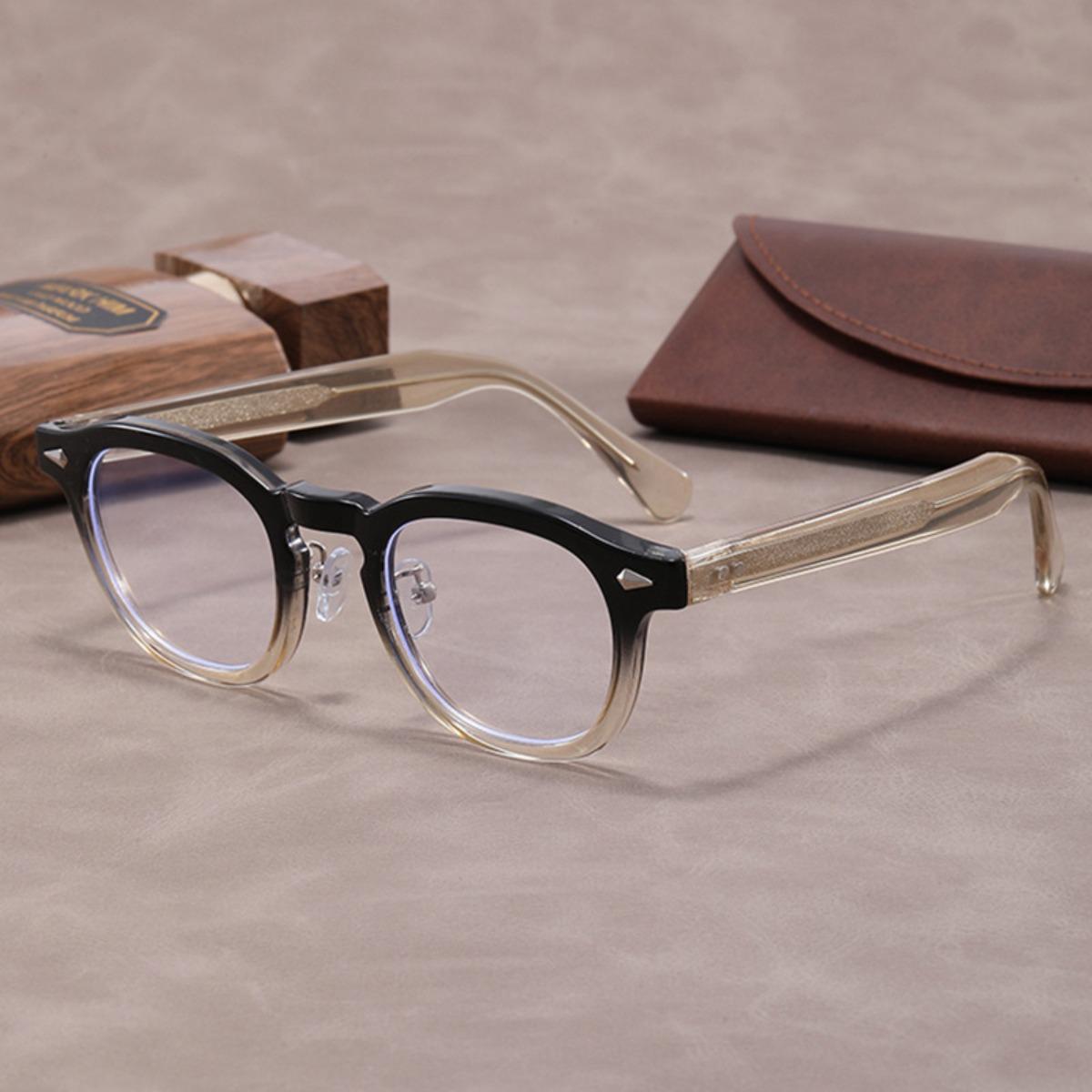 

Fashion Gradient Round Frame Flat Light Mirror, Male and Female Brand Designer Retro Tortoise Shell Square Flat Light Mirror Fas