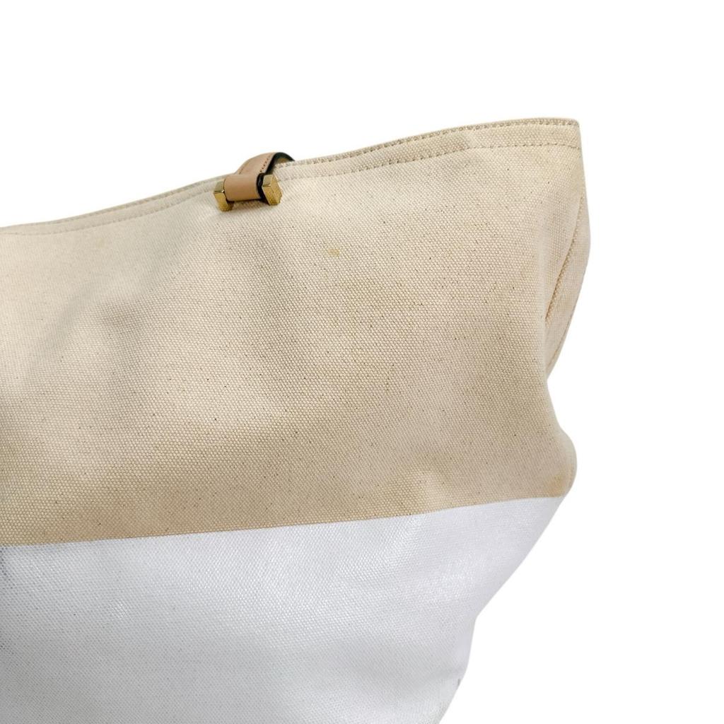 Kate Spade Big logo Handbag canvas beige Women PXRU6572 108 Used