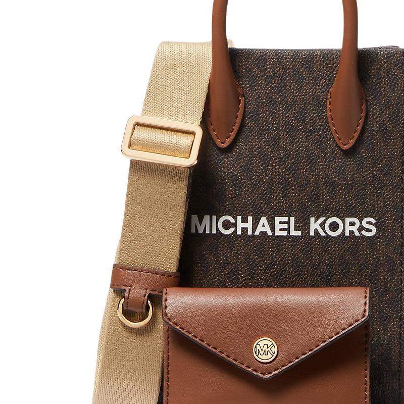 Michael Kors MK Mirella Canvas Shoulder Crossbody Bag With Gold Hardware Women bags Brown 35S4G7ZC1B-BROWN