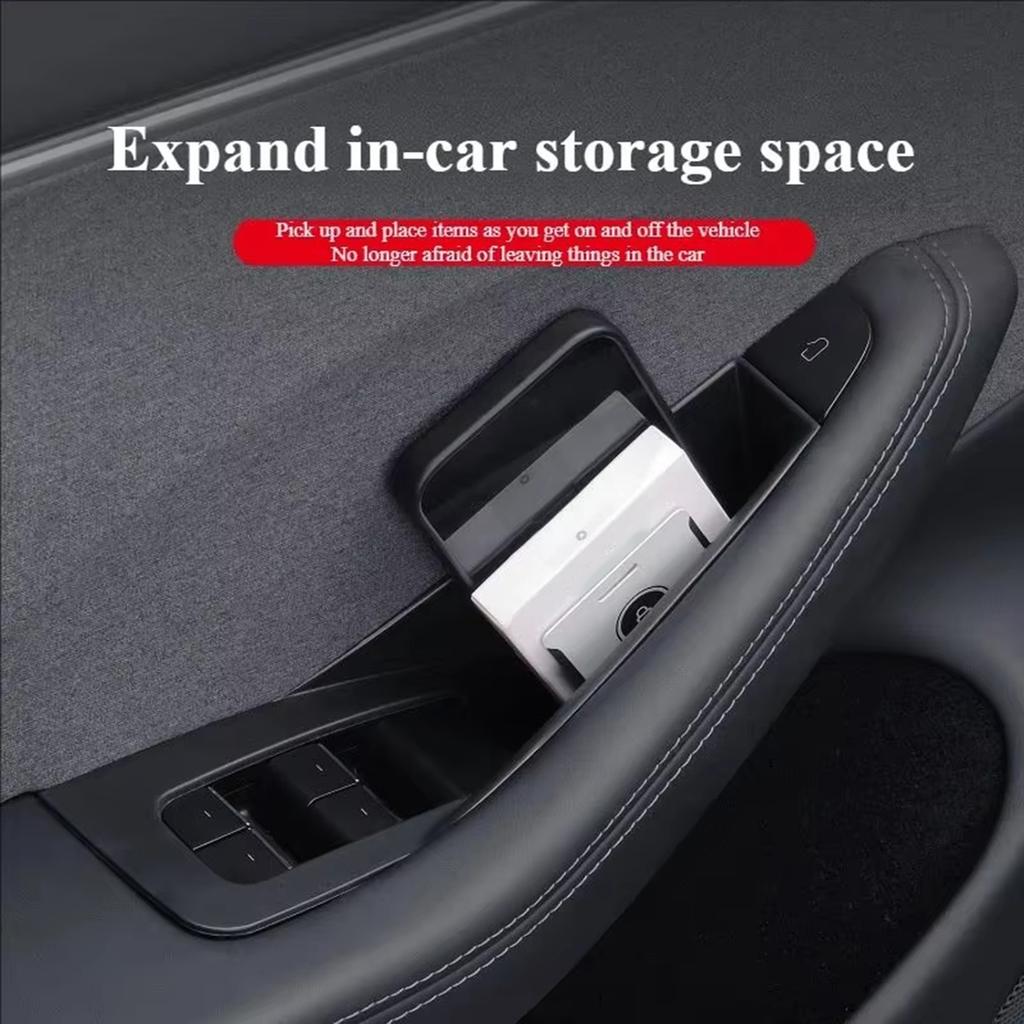 ABS Door Handle Storage Tray Phone Holder 4Pcs For 3 2024 2025 And Y Juniper 2025 Car Accessories