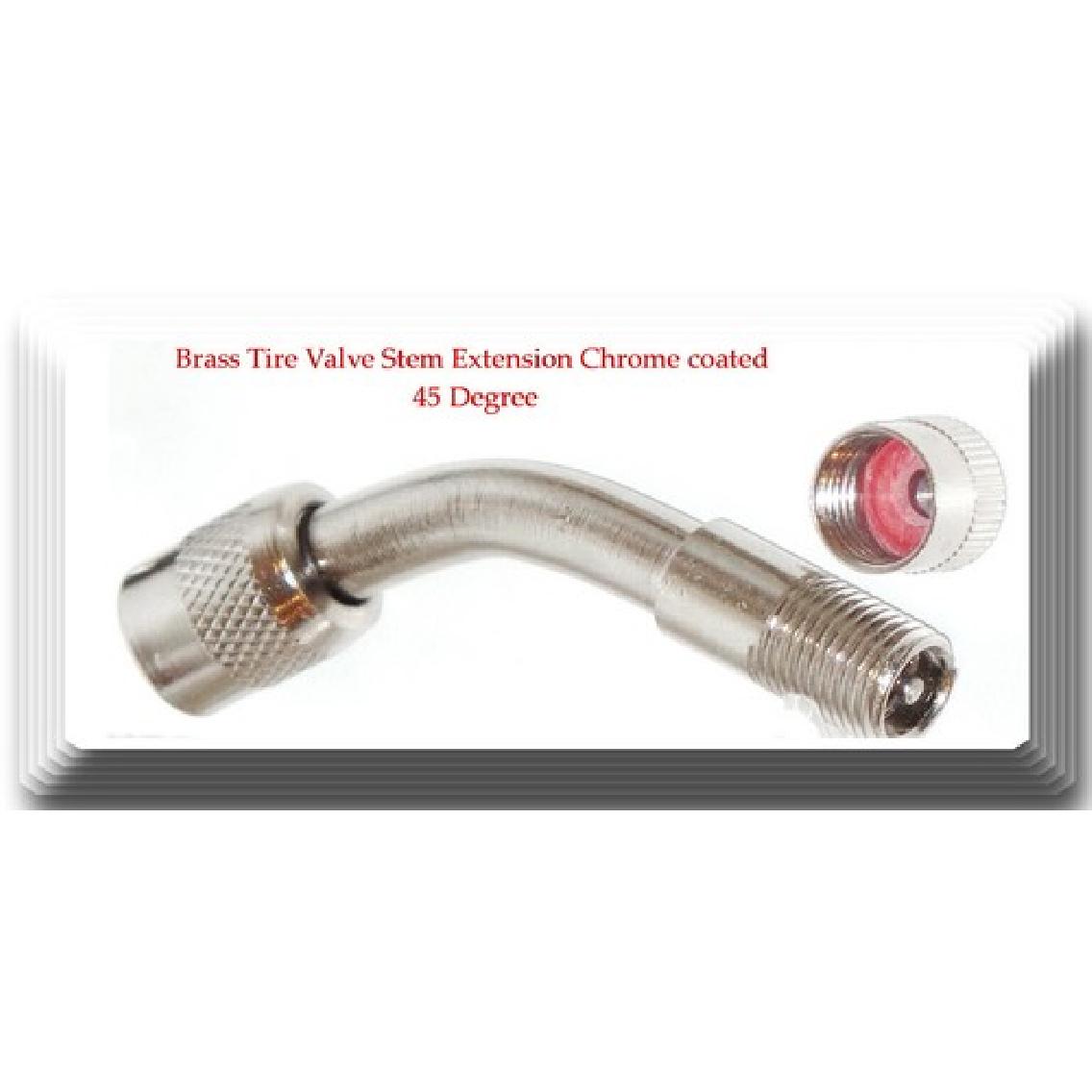 1 Kit Brass 135 Degree Tire Valve Stem Extension Chrome coated