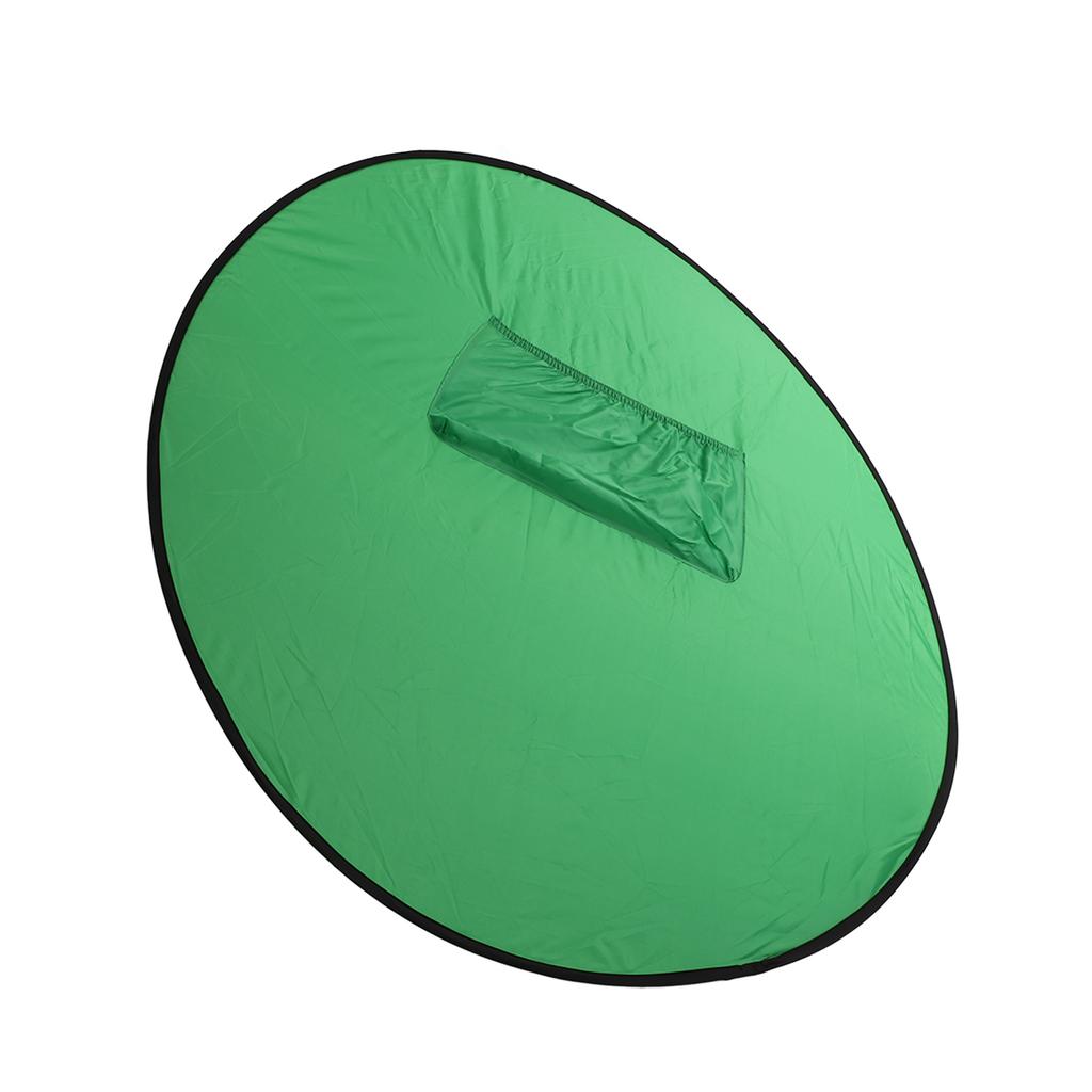 142cm Round Green Backdrop Double Sided Collapsible Background Screen for Live Streaming Video Conference