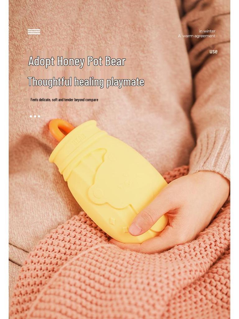 Cartoon Silicone Hot Water Bottle - Microwave Ready, Explosion-Proof, Cute Hand Warmer for Babies