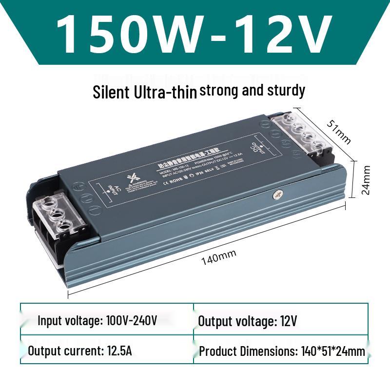 Dustproof Silent Transformer: 220V To 12V/24V, 100-500W Switching Power Supply