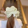 Elastic Imitation Pearls Embellished Pleated Scrunchies Hair Tie Fashion Accessory For Special Occasion or Daily Styling