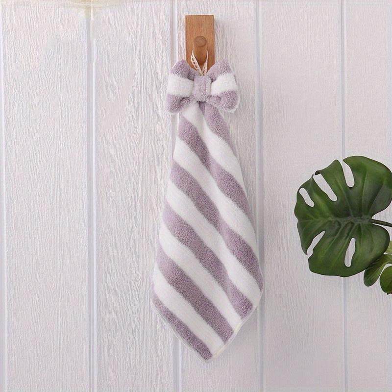 

Быстросохнущее полотенце для рук из микрофибры с бантом для кухни и ванной комнаты - Высокая впитываемость, Петля для подвешивания, Идеально для ежедневного использования, Впитывание воды, Туалетные полотенца 1pc фиолетовый