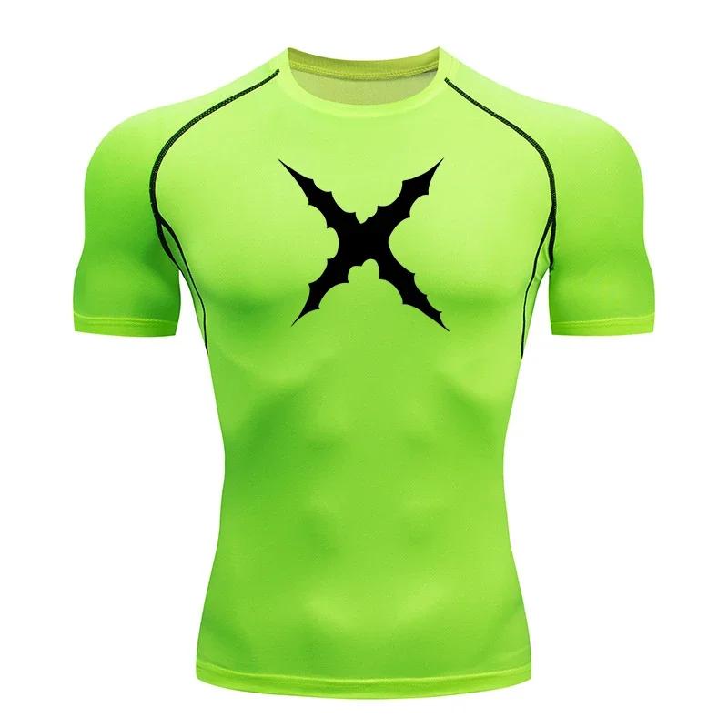 Casual Breathable Compression Moisture-Wicking T-shirt Men Gym Workout Running Undershirt High Elasticity Sport Quick Dry Tee Tops Activewear