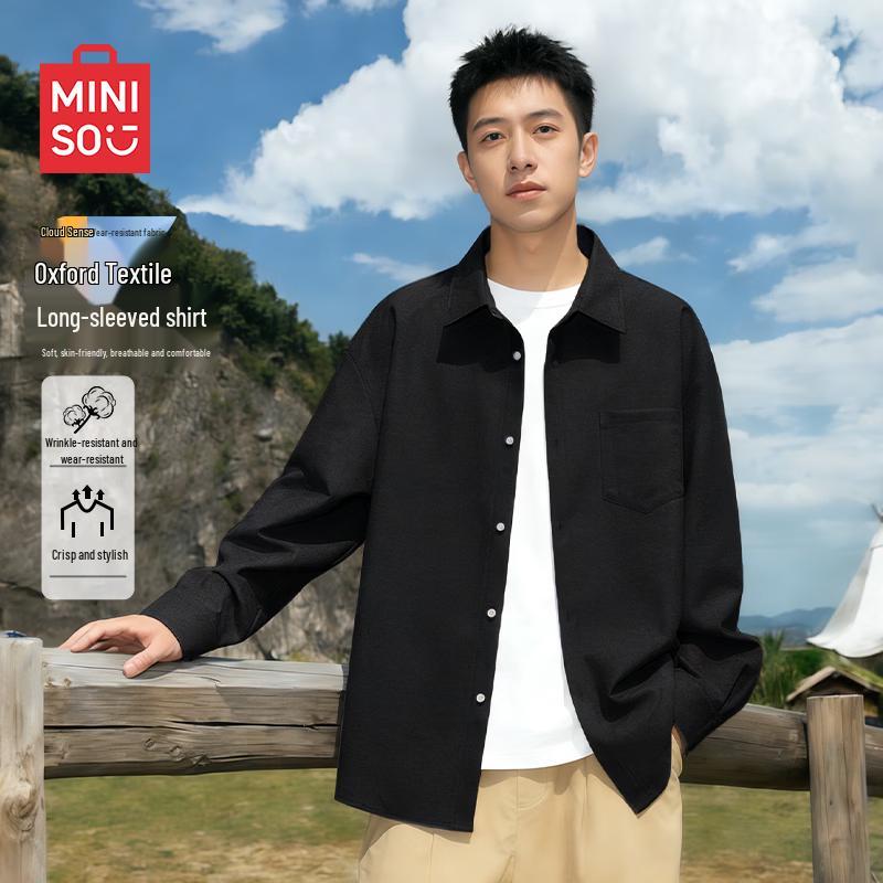 MINISO Men s Oxford Long Sleeve Shirt L