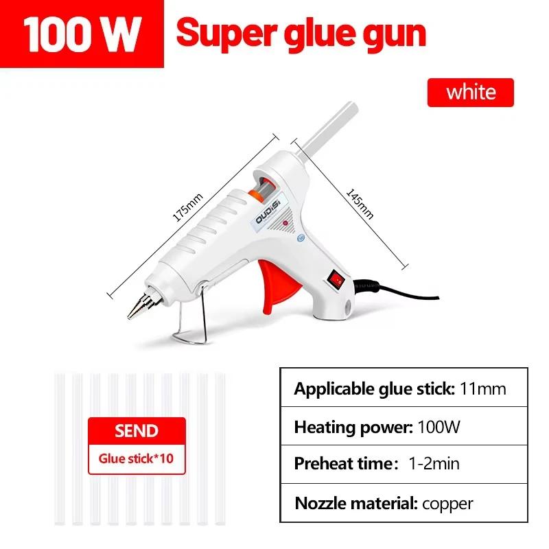100W Hot Melt Glue Gun DIY Mini Household Industrial Guns Heat Temperature Electric Repair Tool Use 11mm Glue Sticks