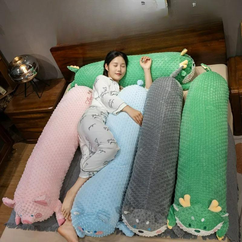 Pressure Bubble Feihua Long Pillow Animal Side Sleeping Leg Pillow Bedside Dormitory Reading Cushion Lying Sleeping Pillow Removable and Washable