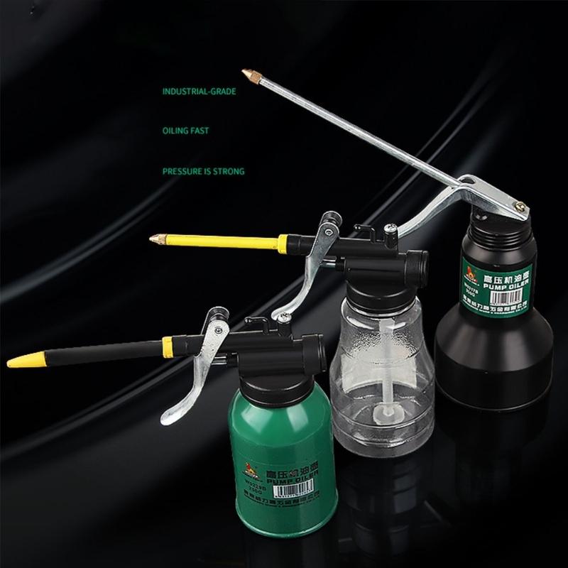 High Pressure Thumb Pump Oiler with Long Nozzle Oil Pot Spray Can Lubrication Oil Can Bottle for Lubricating Airbrush