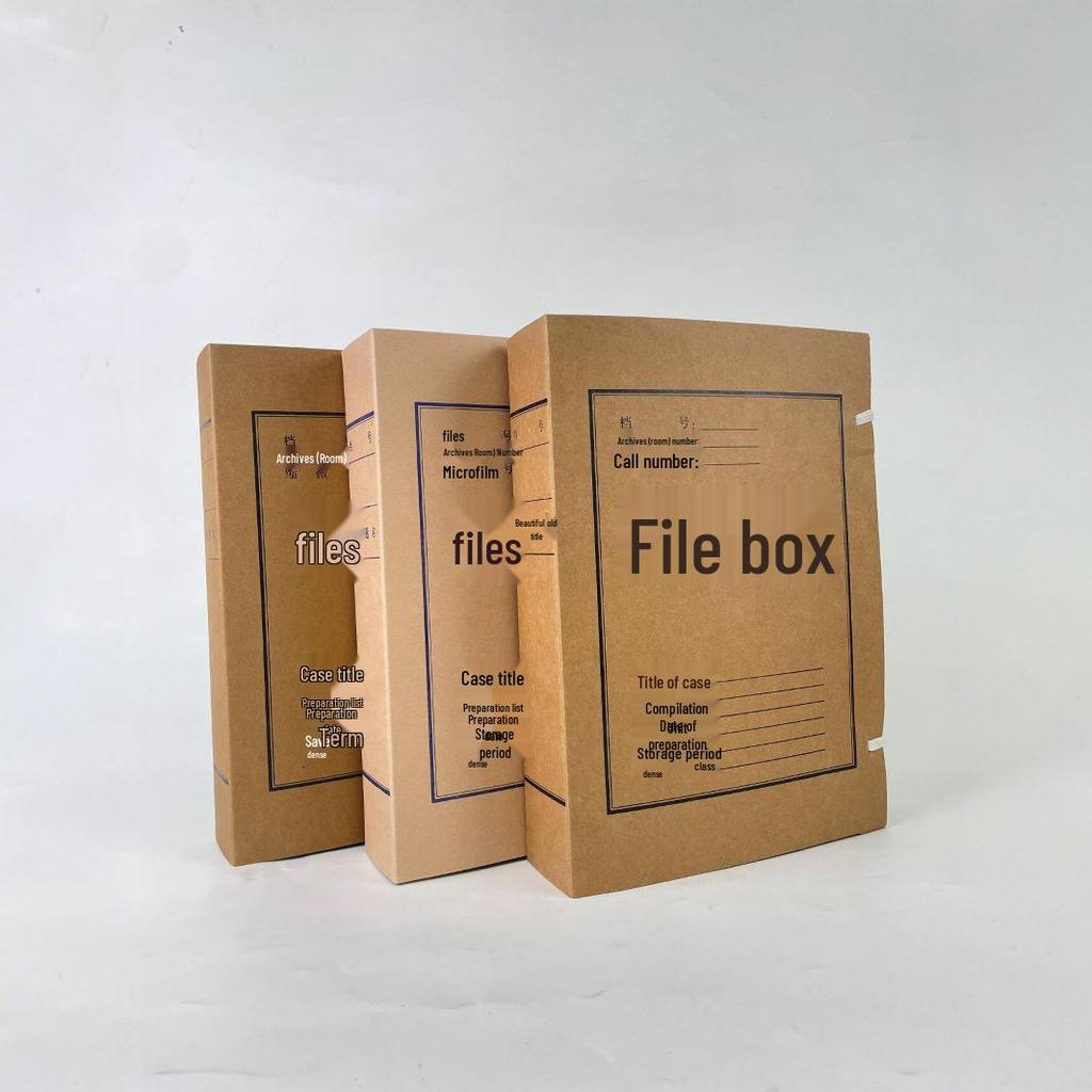 Acid-Free Kraft Paper Document Storage Box - Durable, Thickened, Large Capacity