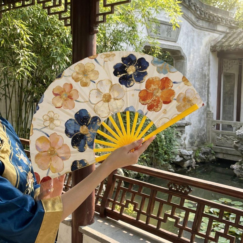 Handmade Portable Folding Fan Decorative Retro Handheld Fan Hanfu Accessories