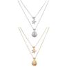 Ocean Series Double-Layer Starfish & Seashell Necklace for Women - Salt Spray Test Passed