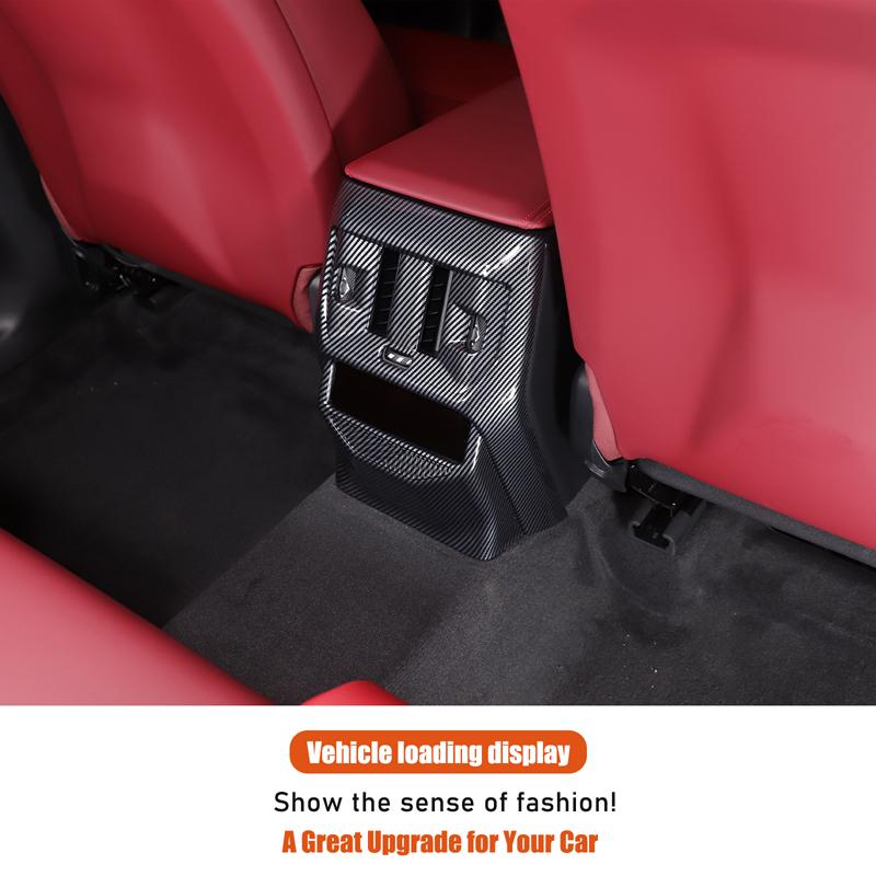ABS carbon fiber pattern Rear outlet anti-kick cover For BMW X3 G45 2025+ Car interior accessories