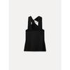 Za2025 Spring New Women's Clothing Special-Interest Design Halter Gold Inlay Sleeveless Cold-Shoulder Slim Fit Slimming Top