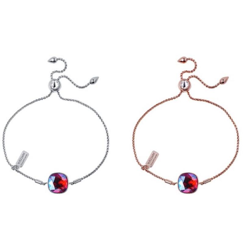 

Danupen Crystal Shimmer Bracelet Chain 12mm Women s Siam platinum plating