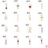 Color CZ Gemstone Pearl Permanent Bulk Pendant Diy 925 Sterling Silver Single Earring Charms for Hoop Jewelry Making Gold Plated