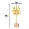 Sculptură Frunză Metalică Decor de Masă Culoare Aurie Decorativă Lucrată Manual Bază de Lemn pentru Rafturi Accent