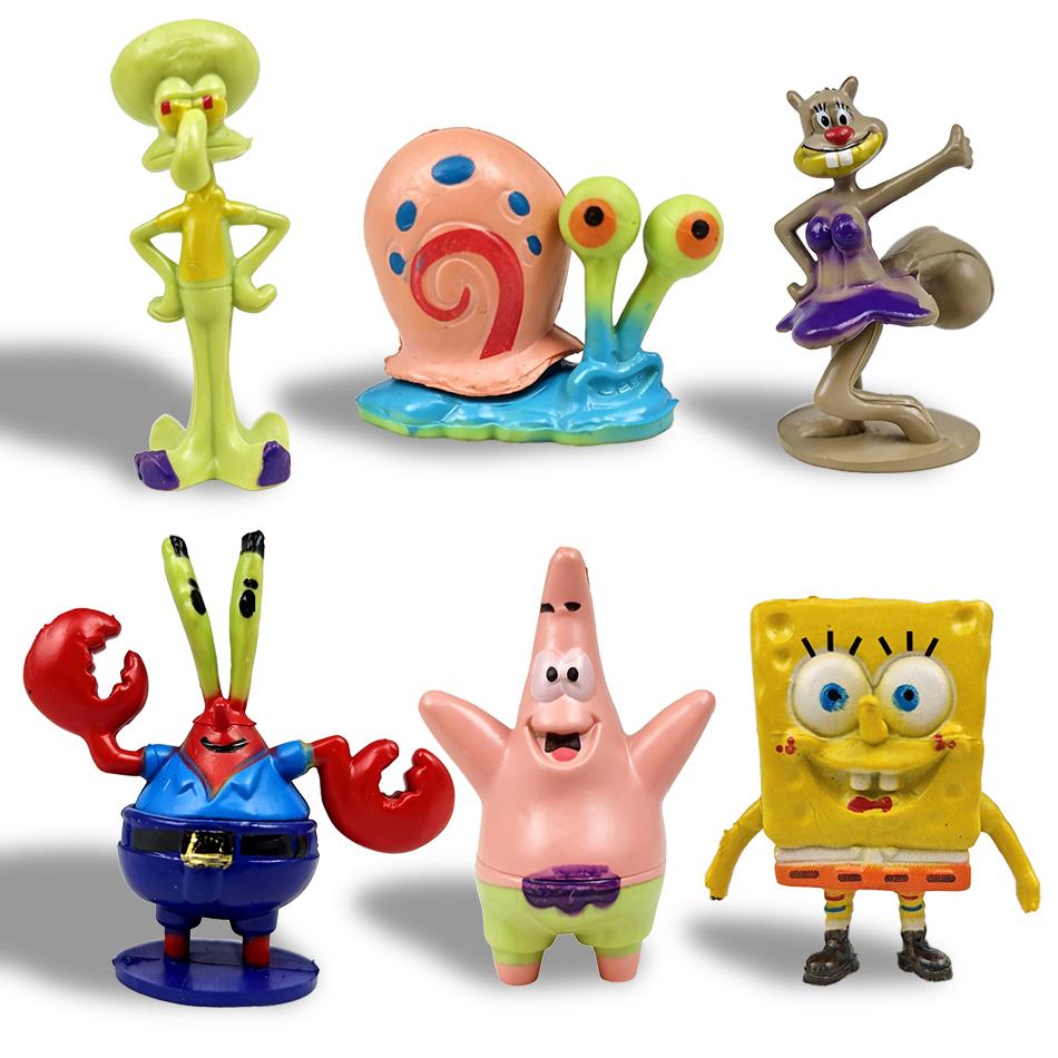 

2027 Spongebob Action Figure Patrick Star Squidward Tentacles Delicious Crab Burger Anime Figure Collection Model Doll Toys Gift