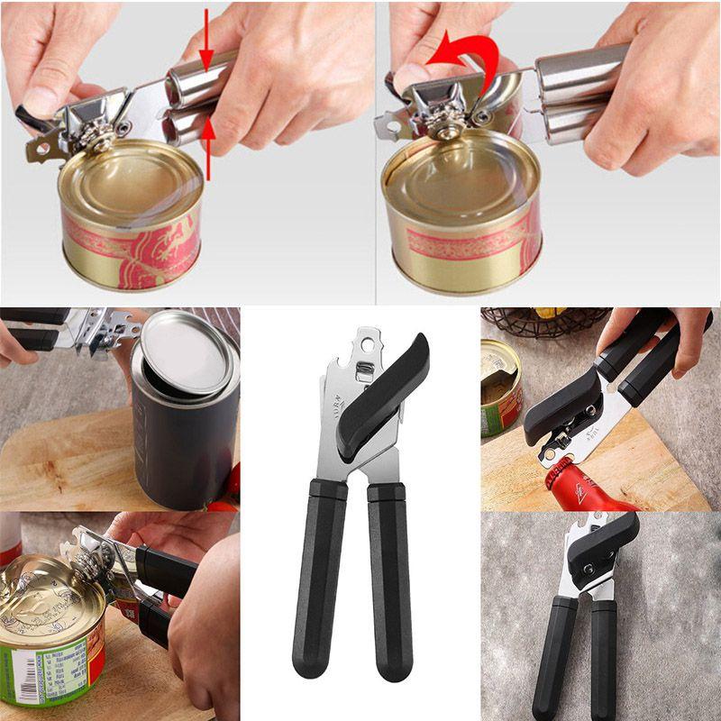 Durable Stainless Steel Can Opener Cutter Featuring Easy Grip Handle