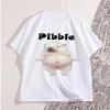 Pibble Graphic T Shirts Personality High Quality Printed Cotton Fun Tshirt Round Neck Short Sleeved Tops Streetwear Clothes
