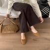 2025 autumn new suede versatile work shoes square head one pedal elegant lady temperament shallow mouth single shoes women
