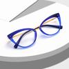 Fashion Cat Eye Anti Blue Light Glasses Frame Men Women Spring Leg Optical Computer Goggles Eyeglasses Flat Mirror Trend Eyewear