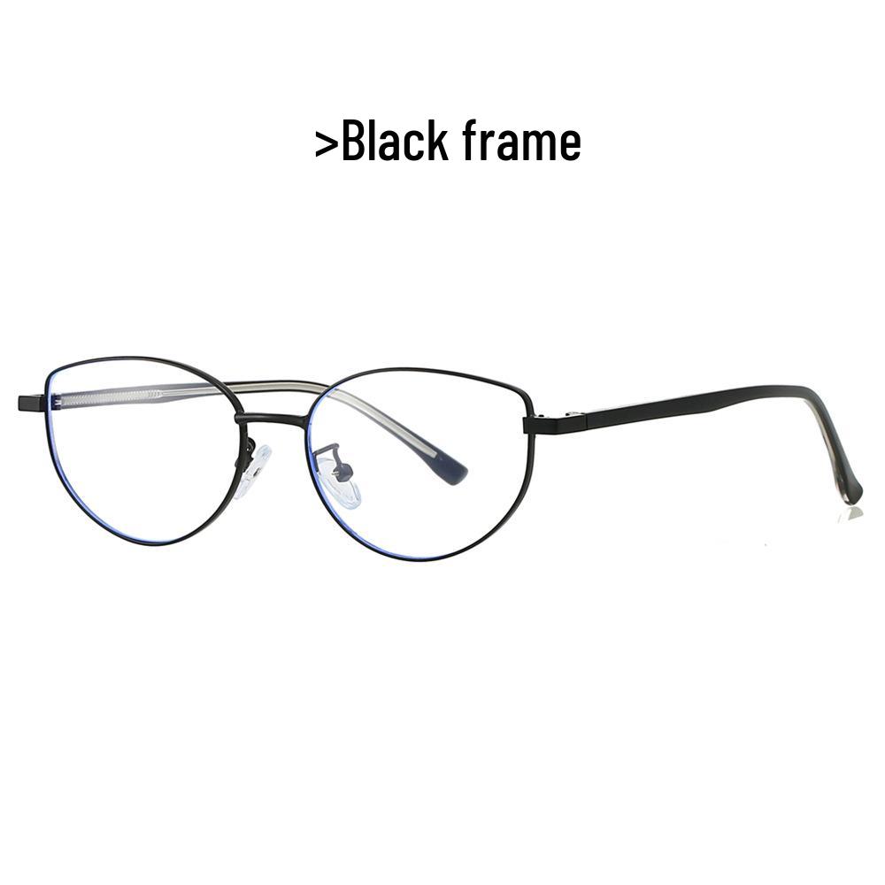 69167 Trendy & Versatile Cat-Eye Anti-Blue Light Glasses with Fashionable Metal Frames for Myopia