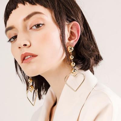 Earrings, Chain, Simple, Daily, Lovely, Simple, Heart