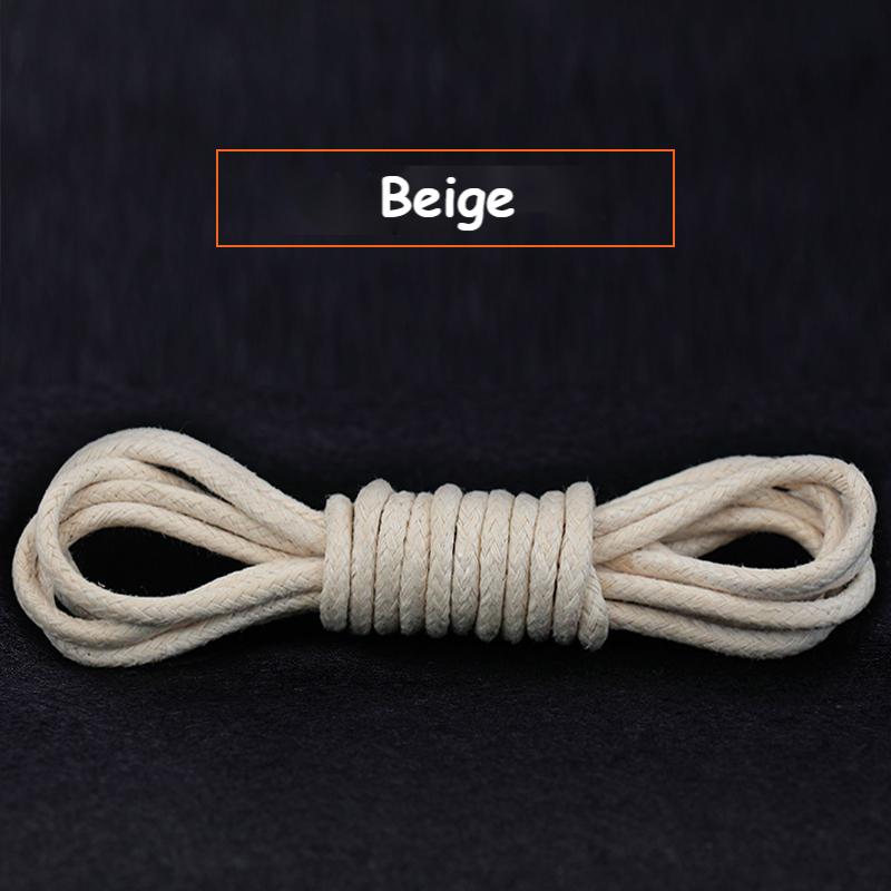1Pair Cotton Waxed Shoelaces Round Oxford Shoe laces Boots Laces Waterproof Leather Shoelace Length 60/80/100/120/140/180cm