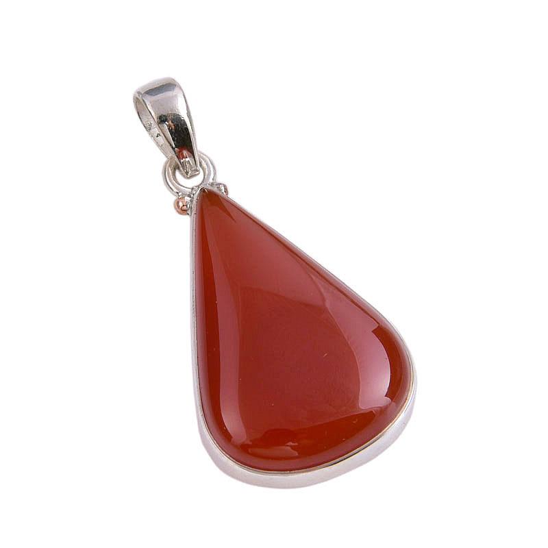 Natural Red Onyx Gemstone Handmade 925 Solid Silver Jewelry Pendant 1.50'' j3I36