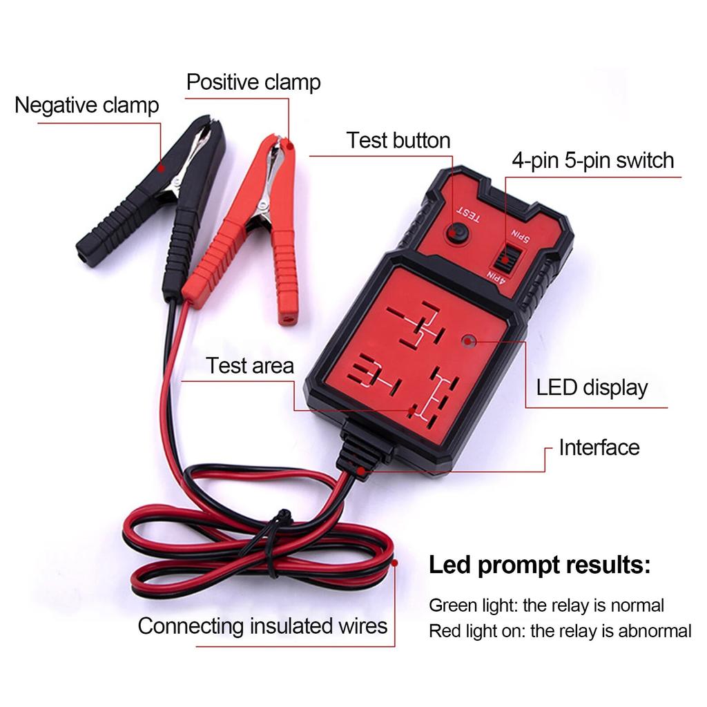 1/2 Pcs Automotive Electronic Relay Tester Car Battery Checker LED Indicator Light Universal 12V Car Relay Tester