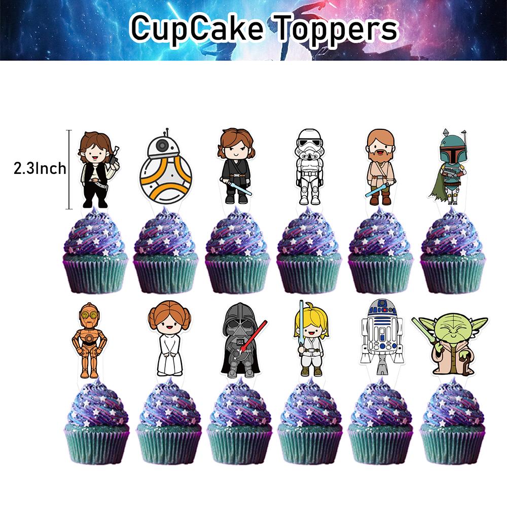 44 stuks Star Wars Verjaardagsfeestartikelen omvatten Taarttopper Banner Ballonnen