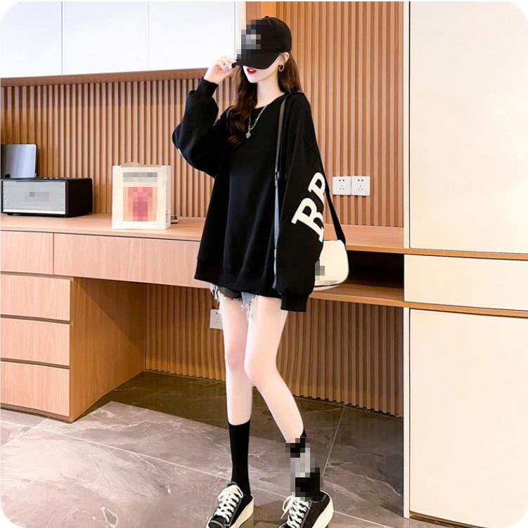Round Neck Sweater Women's Autumn Design Sense Embroidered Letter Pullover Thin Sweater Women
