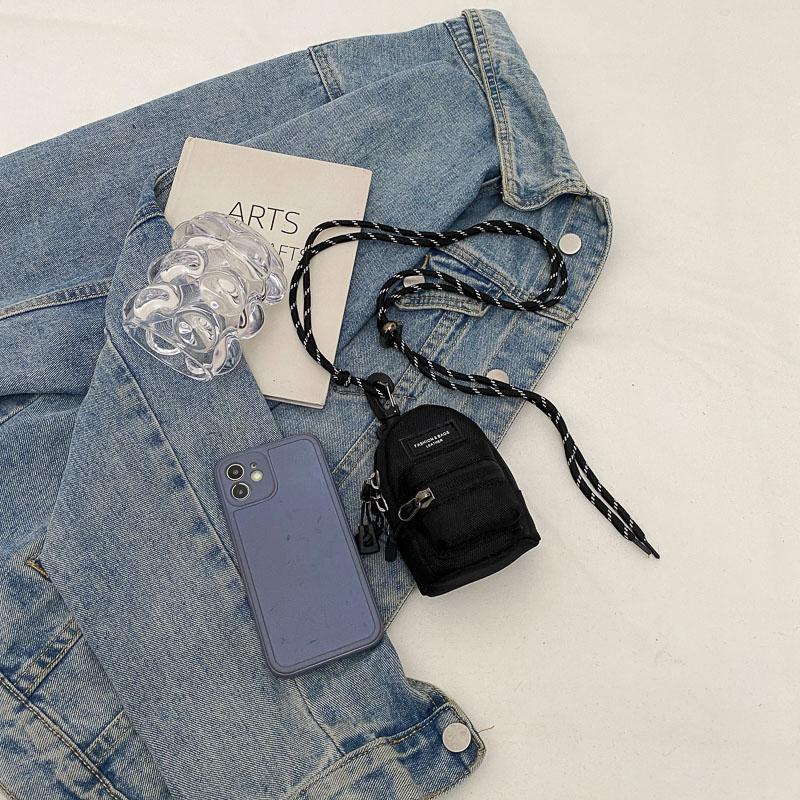 Mini Wallet, Unisex Couple's Crossbody Bag, Portable Phe Earphes Keychain, Casual Hip-Hop Multi-Purpose New Style