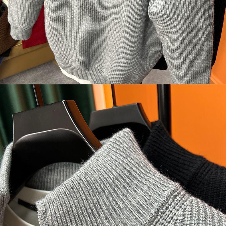 Men's Slim Fit Stand Collar Zipper Cardigan – Versatile Knit Sweater for Autumn and Winter