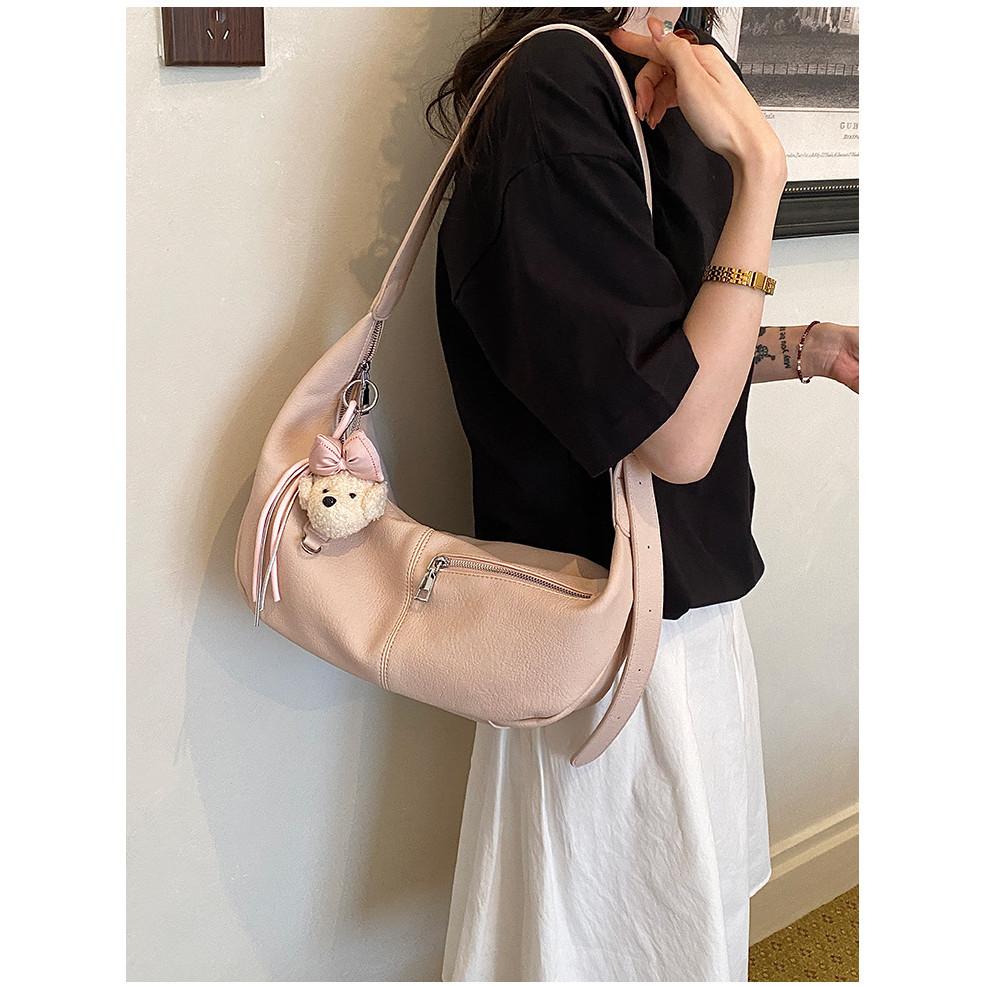 IELGY Simple Style Large-Capacity Tote Bag All-Match Commuter Shoulder Messenger Bag Casual