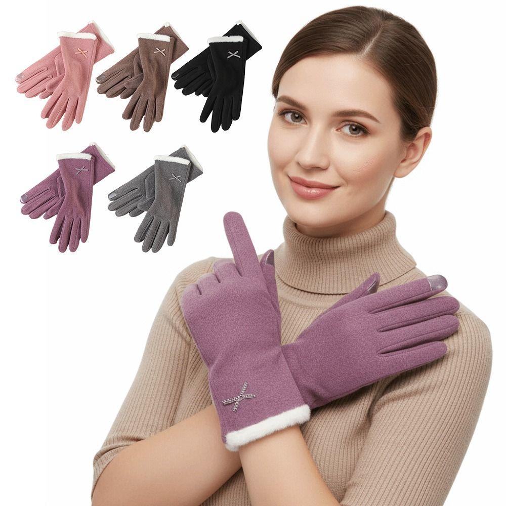 Thicken Warm Gloves with Warm Lining Ski Gloves Full Fingered Gloves For Outdoor Sport Running